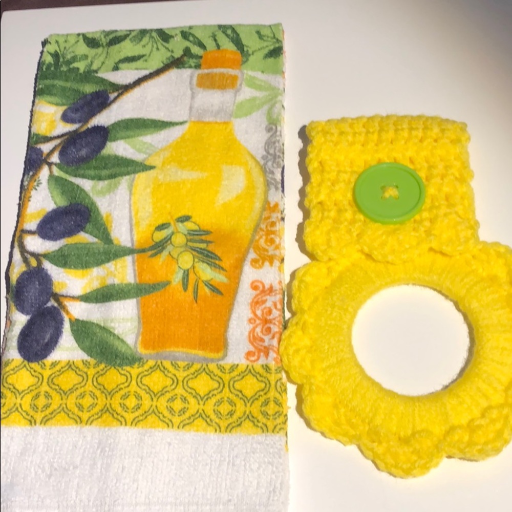 Kitchen towel hanger & cotton kitchen towel - Picture 2 of 8
